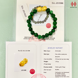 Vòng tay đá quý gắn tỳ hưu vàng 9999