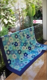 Chăn Quilt Lục Lăng Xanh