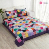 Chăn quilt vuông chiều tím 1