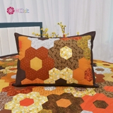 Chăn Quilt Lục lăng Nâu