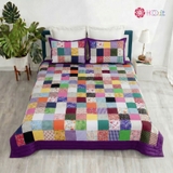 Chăn quilt vuông chiều tím 2