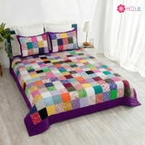 Chăn quilt vuông chiều tím 2