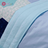 Chăn Quilt Lục lăng Xanh Dương