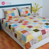 Chăn quilt vuông litter flower