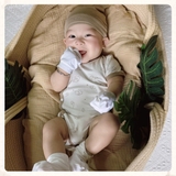 BỘ LIỀN THÂN TAM GIÁC CÚC BẤM CHÉO HOẠ TIẾT VOI, VẢI COTTON TỰ NHIÊN -BL310925ELP