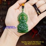 MẶT DÂY CHUYỀN PHỔ HIỀN BỒ TÁT NGỌC BÍCH XANH TỰ NHIÊN - HÀNG VIP