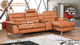 SOFA AMANI GÓC L NGẮN 100% DA BÒ TỰ NHIÊN N.K CHÂU Á NGUYÊN CHIẾC 07ANAMANI00-LN0