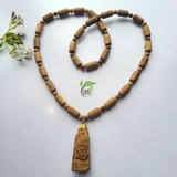 DÂY CHUYỀN TRẦM HƯƠNG TỰ NHIÊN NAM MẶT PHẬT THÍCH CA BỌC VÀNG