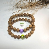 VÒNG TAY GỖ TRẦM 8MM MIX ĐÁ PHONG THỦY