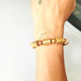 VÒNG TAY TRẦM HƯƠNG BỌC VÀNG CHỮ PHÚC LỘC THỌ- SIZE 10MM