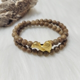 VÒNG TAY TRẦM HƯƠNG ĐÔI MIX HỒ LY VÀNG