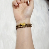 VÒNG TAY TRẦM HƯƠNG ĐÔI MIX HỒ LY VÀNG