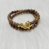 VÒNG TAY TRẦM HƯƠNG ĐÔI MIX HỒ LY VÀNG