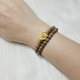 VÒNG TAY TRẦM HƯƠNG ĐÔI MIX HỒ LY VÀNG