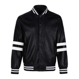 Áo khoác bomber da cao cấp phối SỌC TAY LADOS - LD2069