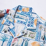 Sơ mi TN cổ VEST vải lụa BIỂN (Sicilian style) LADOS - LD8149