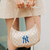 Túi MLB Monogram Jacquard Hobo Beige 3ABQS012N-50BGD