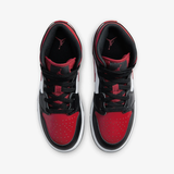 Giày Nike Air Jordan 1 Mid Black Fire Red (GS) | 554725-079