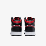 Giày Nike Air Jordan 1 Mid Black Fire Red (GS) | 554725-079