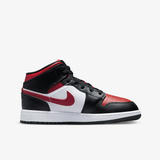 Giày Nike Air Jordan 1 Mid Black Fire Red (GS) | 554725-079