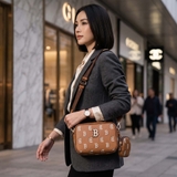 Túi MLB Big B Monogram Boston Beige Brown 7ACRM084N-43CAS