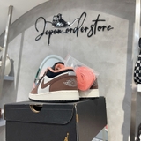 Giày Nike Air Jordan 1 Light Chocolate Low SE GS | DM0589-200