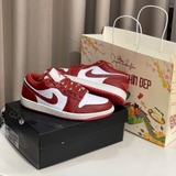 Giày Nike Air Jordan 1 Low White Dune Red FJ3459-160