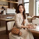 Túi MLB Big B Monogram Boston Beige Brown 7ACRM084N-43CAS