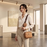 Túi MLB Big B Monogram Boston Beige Brown 7ACRM084N-43CAS