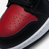 Giày Nike Air Jordan 1 Mid Black Fire Red (GS) | 554725-079