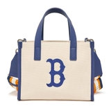 Túi MLB Canvas Small Tote Bag Cream Blue 3AORS062N-43CRS