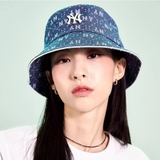 Nón MLB Denim Monogram Bucket New York 3AHTMD13N-50NYD
