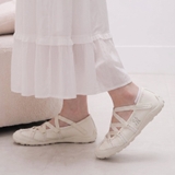 Giày MLB Flair Mary Jane NY Yankees Cream 3ASXMJ56N-50IVS