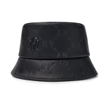 Nón MLB Monogram Leather Bucket New York Black 3AHTM034N-50BKS