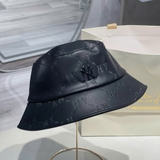 Nón MLB Monogram Leather Bucket New York Black 3AHTM034N-50BKS