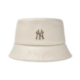 Nón MLB Monogram Leather Bucket White New York 3AHTM034N-50CRD