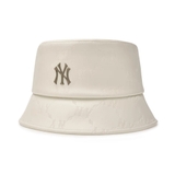 Nón MLB Monogram Leather Bucket White New York 3AHTM034N-50CRD