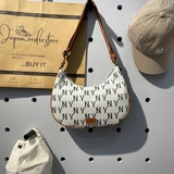 Túi MLB Monogram Jacquard Hobo Bag Cream 3ABQL023N-50CRS