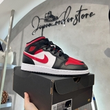 Giày Nike Air Jordan 1 Mid Black Fire Red (GS) | 554725-079