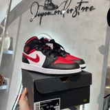 Giày Nike Air Jordan 1 Mid Black Fire Red (GS) | 554725-079