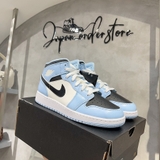 Giày Nike Air Jordan 1 Mid Ice Blue GS 555112-401