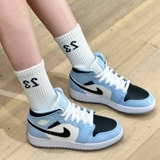 Giày Nike Air Jordan 1 Mid Ice Blue GS 555112-401