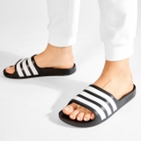 Dép Adidas Adilette Aqua 3-Stripe White Black F35556