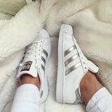 Giày Adidas Superstar White Silver Metallic AQ3091