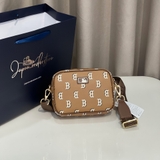 Túi MLB Big B Monogram Dia Boston Beige Brown 7ACRM084N-43CAS