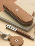 Bao Da 2 Bút Graf Von Faber-Castell Standard Zipper Case Epsom Cognac Brown