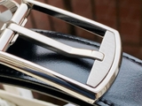 Dây Lưng Montblanc Rectangular Rounded Shiny & Matte Palladium Coated Pin Buckle Reversible Black/Brown Leather 30mm 126020