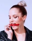 Bút Máy Tibaldi Bamboo Lipstick Red Resin with Sterling Silver Tassel