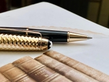Bút Dạ Bi Montblanc Meisterstuck Doue Geometric Dimension Champagne Gold Classique