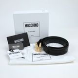 Dây lưng Moschino logo chữ M dây đen